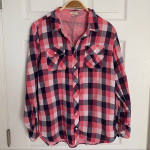Nuco button down plaid shirt. Size M